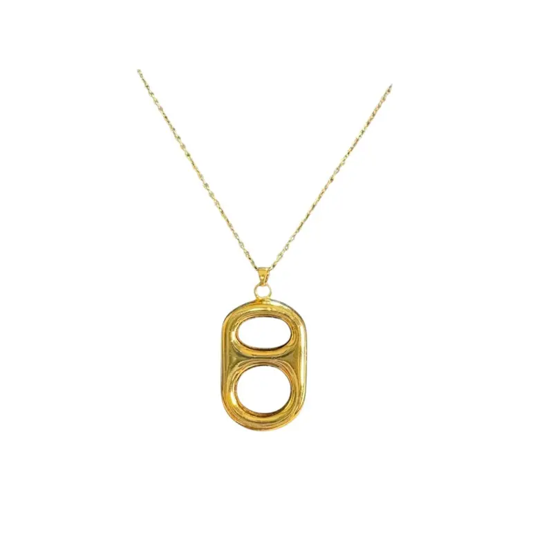 Classic Sun Kissed Gold Pop Tab Floating Pendant Necklace by Tab~ulous Jewelry, Unisex Names