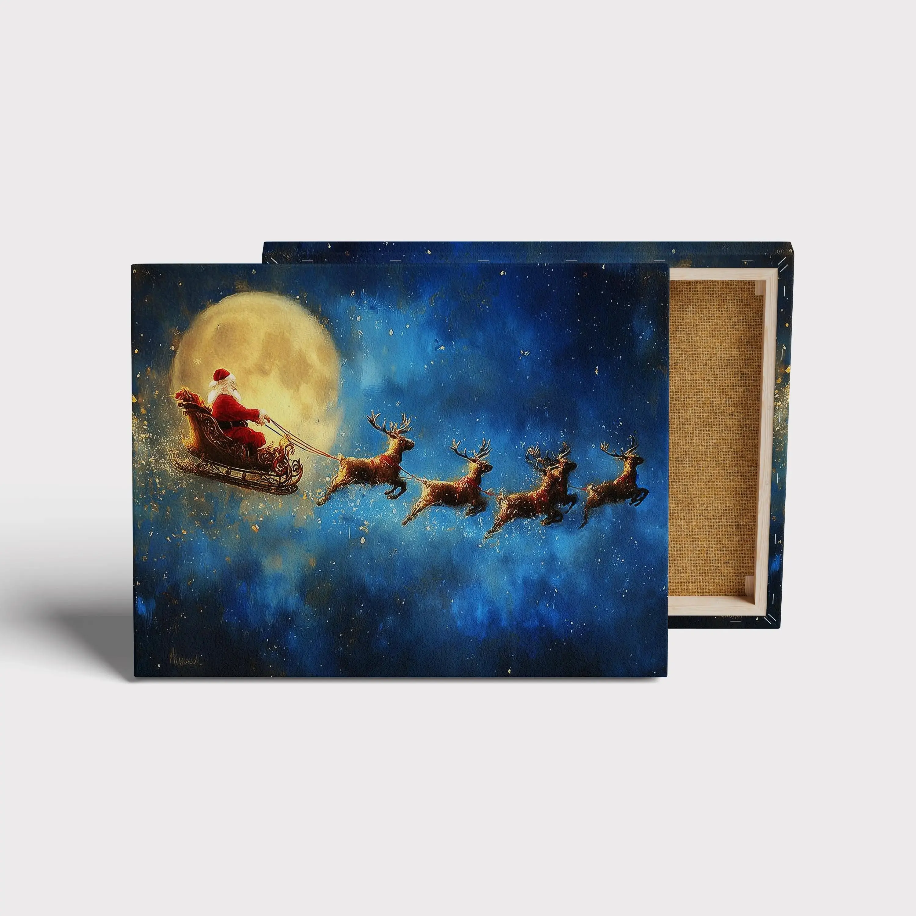 Moonlit Sleigh – Christmas Wall Art Canvas