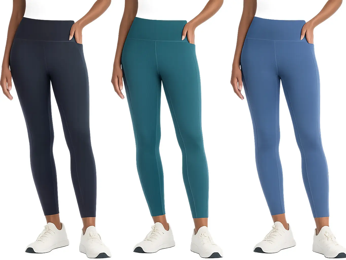 Danskin Women's Streamline Pocket Leggings - Women's Bottoms for Yoga, Running, with Multiple Color and Size Options