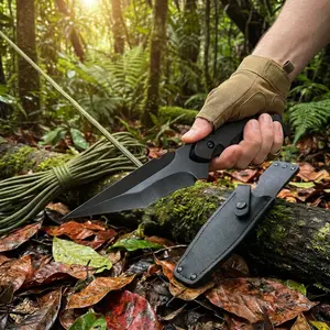 1PC, high hardness outdoor knife, integrated keel structure, fixed blade, sharp and durable, anti slip handle, equipped with knife cover for easy storage, suitable for outdoor or household use, holiday gifts