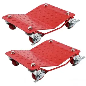 Garvee Set of 4 Steel Car Wheel Dollies, 360° Swivel Dolly for Vehicle Movement in Garage
