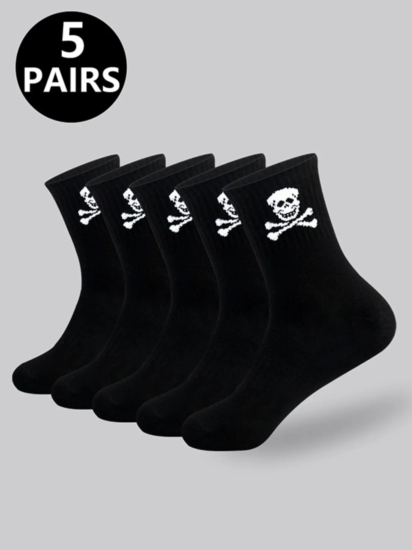 5/10/12 pairs of men's and women's sports socks casual breathable multifunctional fun graffiti skeleton socks personalized socks