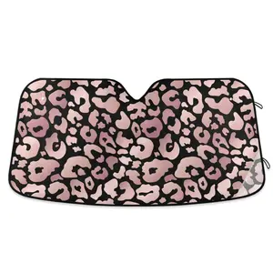 Windshield Sun Shade Rose Pink Leopard Animal Front Window Block Uv Shades Visor Reflective Retractable For Car Suv  C539s1091