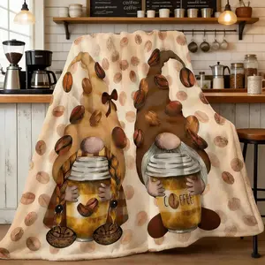 Gnome Blanket - Gnome Gifts for Women, Soft Fuzzy Fall Throw Blanket for Couch, Sofa, Coffee Gnome Blankets and Throws for Mom, Adults, Women, Girls,summervibes