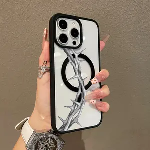 Trendy Magnetic Case for iPhone11/12/13/14/15/16/17/promax Thorn of Sacrifice MagSafe Ready, Ultra Thin & Shockproof | Cute Pick for Girls