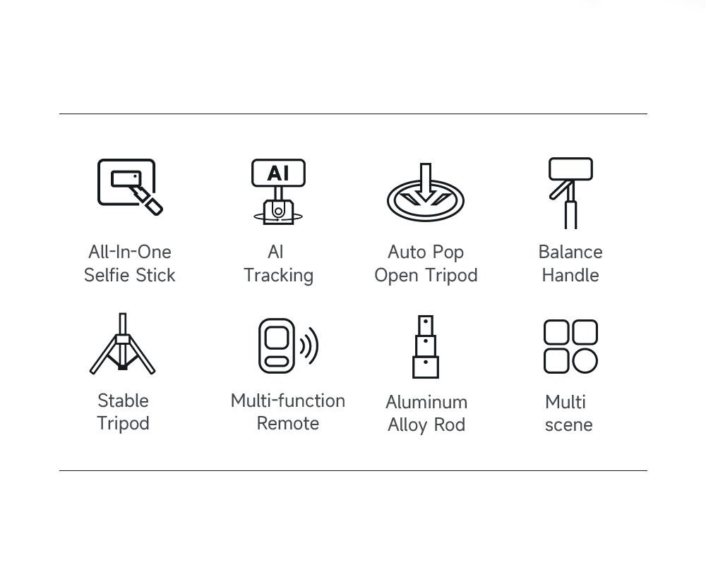 70" Auto Face Tracking Tripod for iPhone,Automatic Popup Tripod,No App,360° Rotation Smartphone Stand Tripod with Rechargeable Remote Control for TikTok Contentcreation Vlog Video Recording Travel Cellphone Selfie