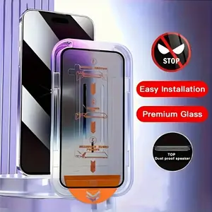 Tempered Glass Screen Protector for iPhone 15 Pro / 16 Pro Max / 16 Pro - Easy Installation, Dustproof Speaker, Smooth Full Coverage Privacy Film - 1 Pack