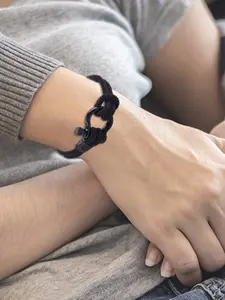 Milan Cord Handmade Bracelet for Son Grandson, Stainless Steel Horseshoe Clasp, Personalized Gift, Durable Jewelry