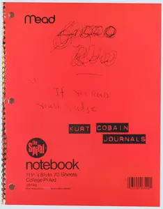 Mead Spiral Notebook Single Subject Col 11 x 8 1/2 70 Ct College Ruled Kurt Cobain Journals
