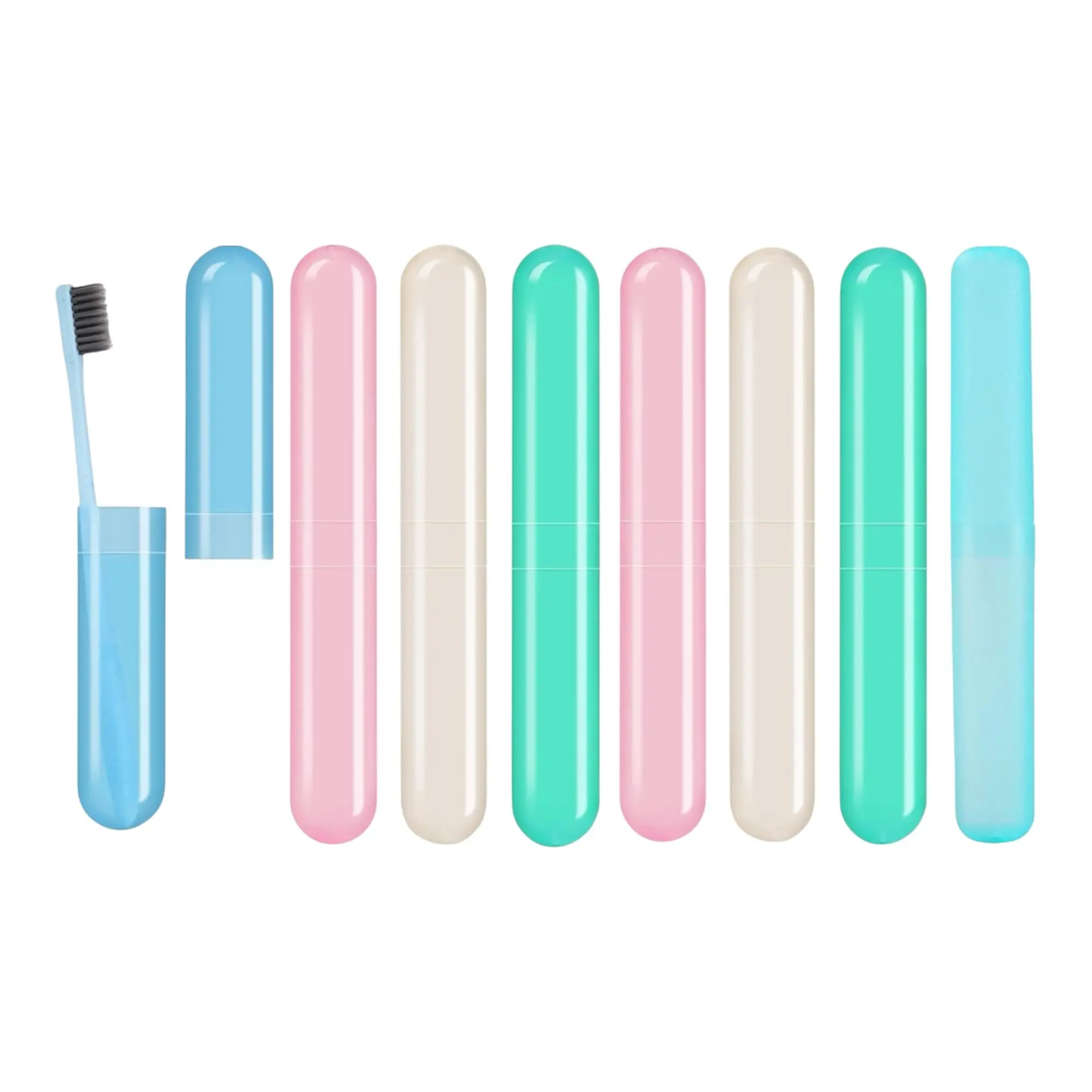 AIAG 8 Pack Toothbrush Holder Cases Travel Toothbrush Holder Portable Toothbrush Container Case Plastic Toothbrush Carrier Cover Case for Traveling, Bathroom, School, Home, Camping