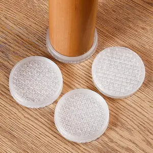 Clear Non Slip Furniture Pads - 2" Anti Slide Caster Cups, 4 count Round Furniture Coasters for Hardwood Floors & Carpet,  Floor Protectors for Furniture , Table Chair Couch Bed Stoppers
