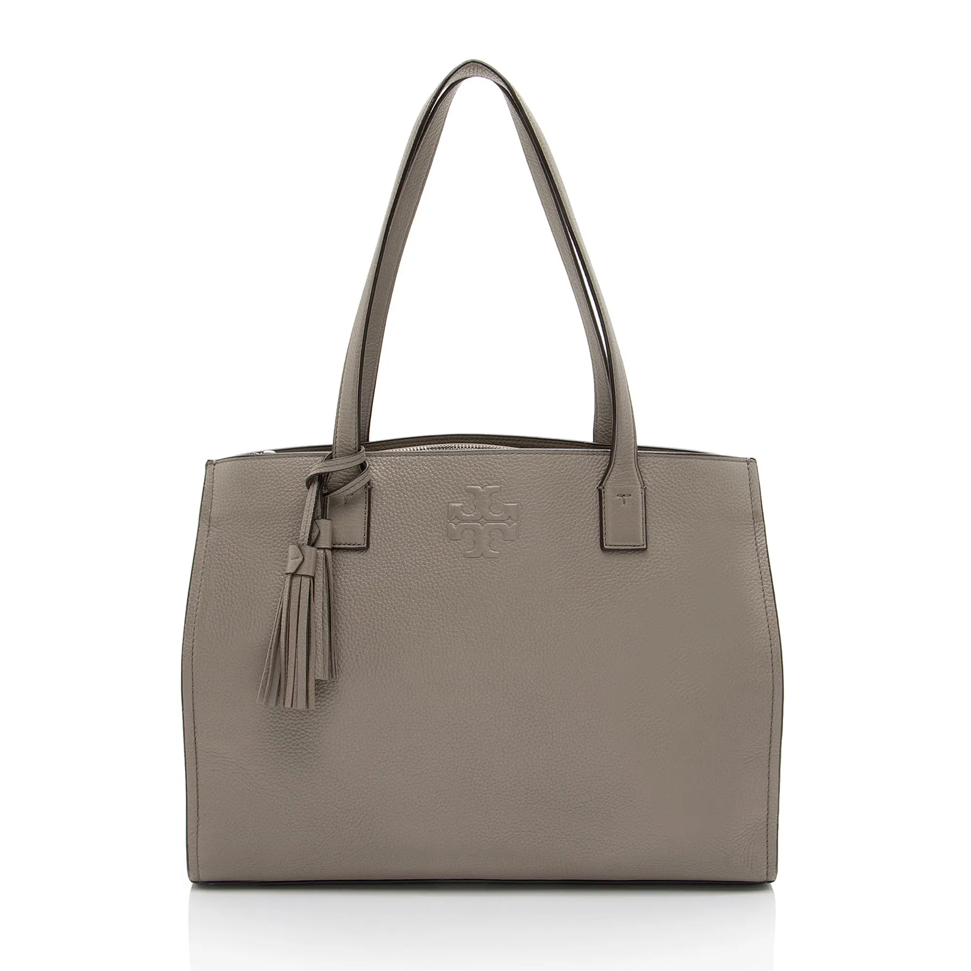 Pre-owned Tory Burch Leather Tote bags Pebbled Thea Tassel Large Tote