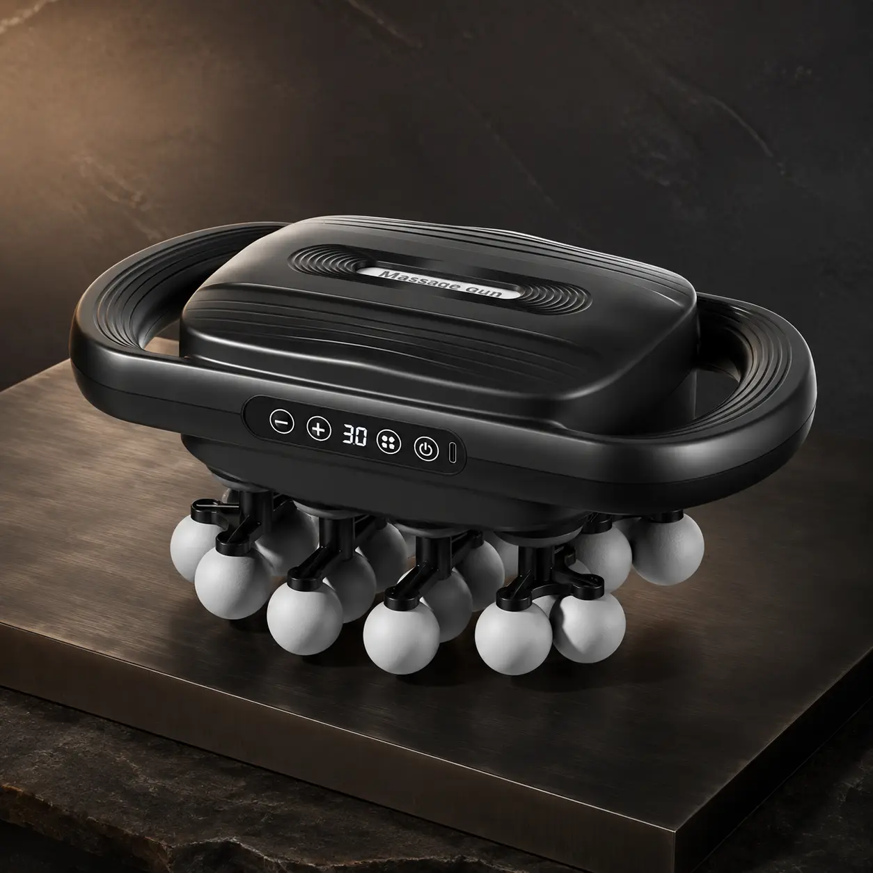 Deep Tissue Percussion Massage Gun (Single Unit) with 24/32 Heads, 30 Adjustable Speeds, Quiet Handheld Design, Built-In Lithium Battery for Muscle Pain Relief & Deep Recovery, Adjust Settings, Multi-Area Use