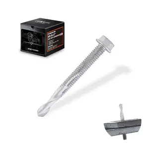 50 count Self Tapping Screws for Metal, Hex  #12 x 2 Inch, Self Drilling for Thick Steel, Less Effort Installation, Long Lasting Anti Rust Coating
