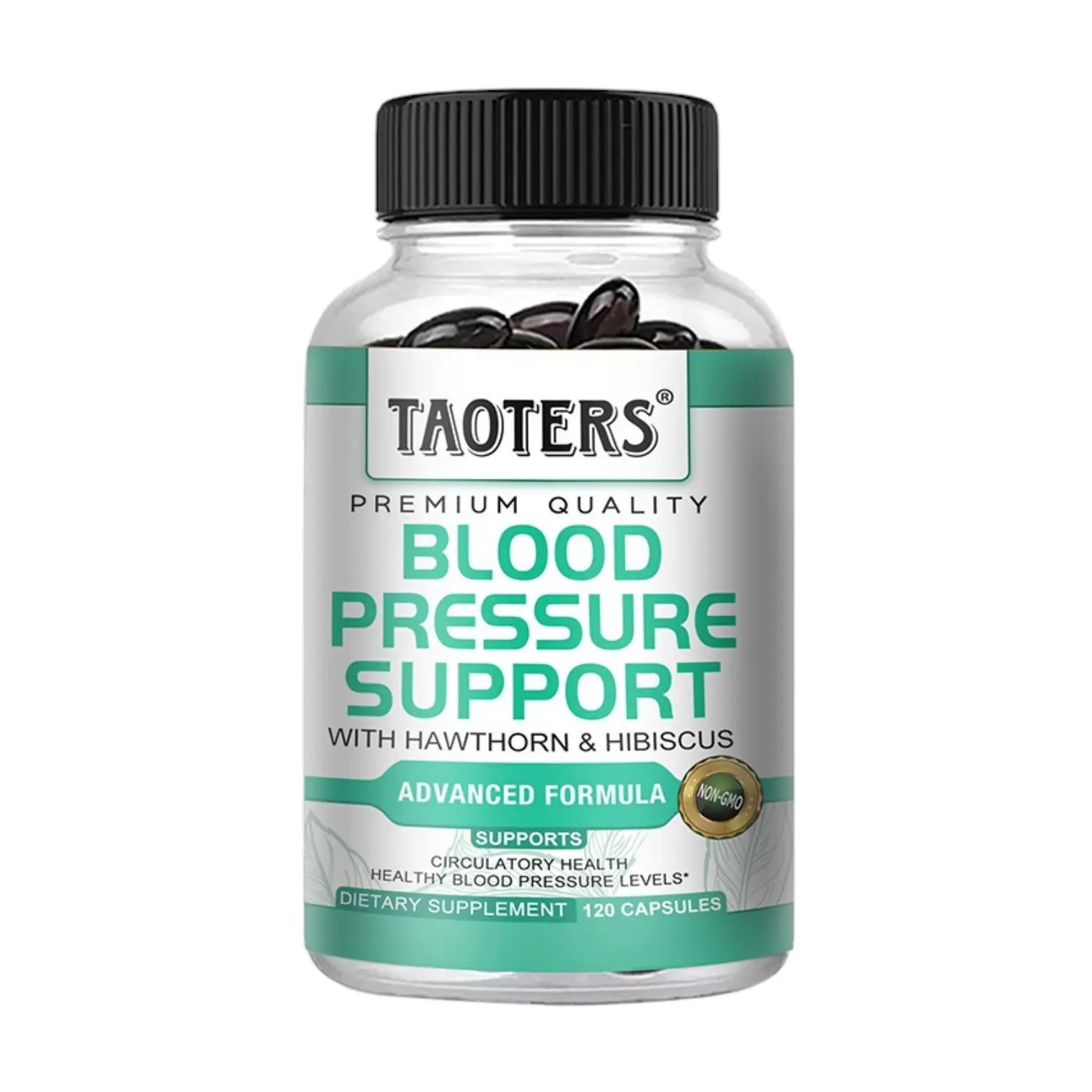 Blood Pressure Support Capsules with Garlic, Hawthorn & Green Tea for Heart and Circulation Support, 120 Capsules