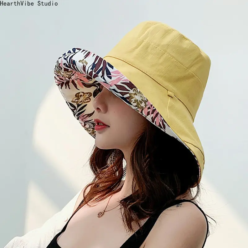 2026 Women'S Outdoor Summer Large Eaved Fisherman Hat with And Sun Shading Beach Double-Sided Basin Hat, Hats For Women, Beach Necessities