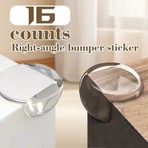 16 Counts Proofing Corner Protector, Round Invisible Corner Protectors, Furniture Safety Pads to Conceal Sharp Edges and Prevent Injuries