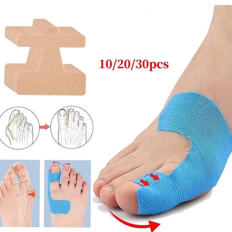 10PCS Bunion Kinesiology Tape Big Toe Spacer Support Pre Cut Elastic Support Tape for Bunion Correction Selfadhesive Anti Friction Sports Tape