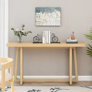 59.84 Inches Solid Wood Console Table,Sofa Table, Farmhouse Entryway Table Rectangular Couch Table Behind Sofa, 2 Tiers Accent Tables for Hallway, Behind The Couch，Entrance, Foyer, Living Room