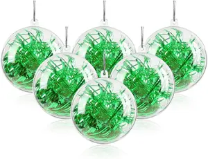20Pcs Clear Plastic Fillable Ornament, Christmas Decorations Tree Ball, DIY Craft Ball, for Christmas Eve, New Years, Wedding Party Home Decor Bath Bomb(3.94"/100mm)