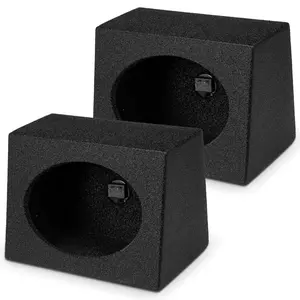 Q Power Q-Bomb QTW6X9 6x9" Car Wedge Speaker Boxes with Bedliner Spray, Pair