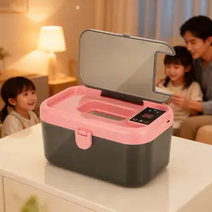 Transparent Large Capacity Baby Wet Wipe Heater with Night Light, USB Powered, Smart Temperature Control, Portable for Bedroom Car Travel