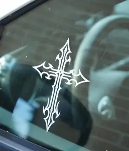 2Pcs Gothic Cross Car Sticker Vinyl Decal