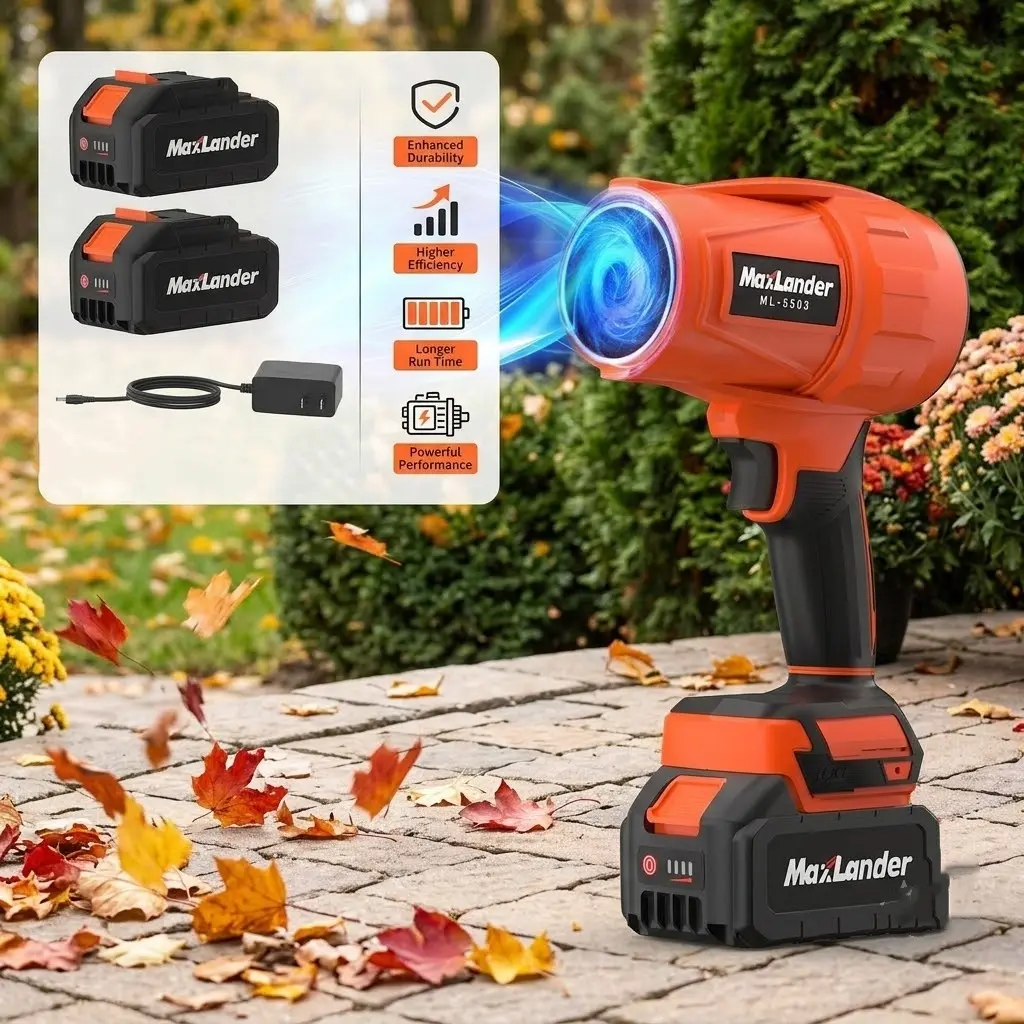 MAXLANDER Cordless Leaf Blower & Vacuum, 3.0Ah Battery-Powered Handheld Tool with Charger, Lightweight Electric Device for Lawn Care, Patio Cleaning, Leaf & Dust Blowing