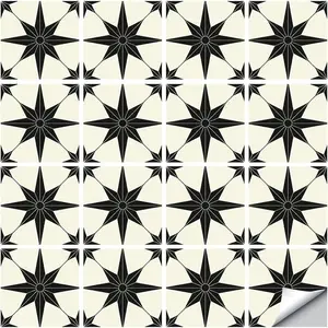 16 count (6x6 in) Mandala Style Decorative Tile Stickers, Peel and Stick Self Adhesive Removable Tiles Backsplash  Kitchen Bathroom Furniture Staircase Home Decor Wall Sticker (DS-01-L)