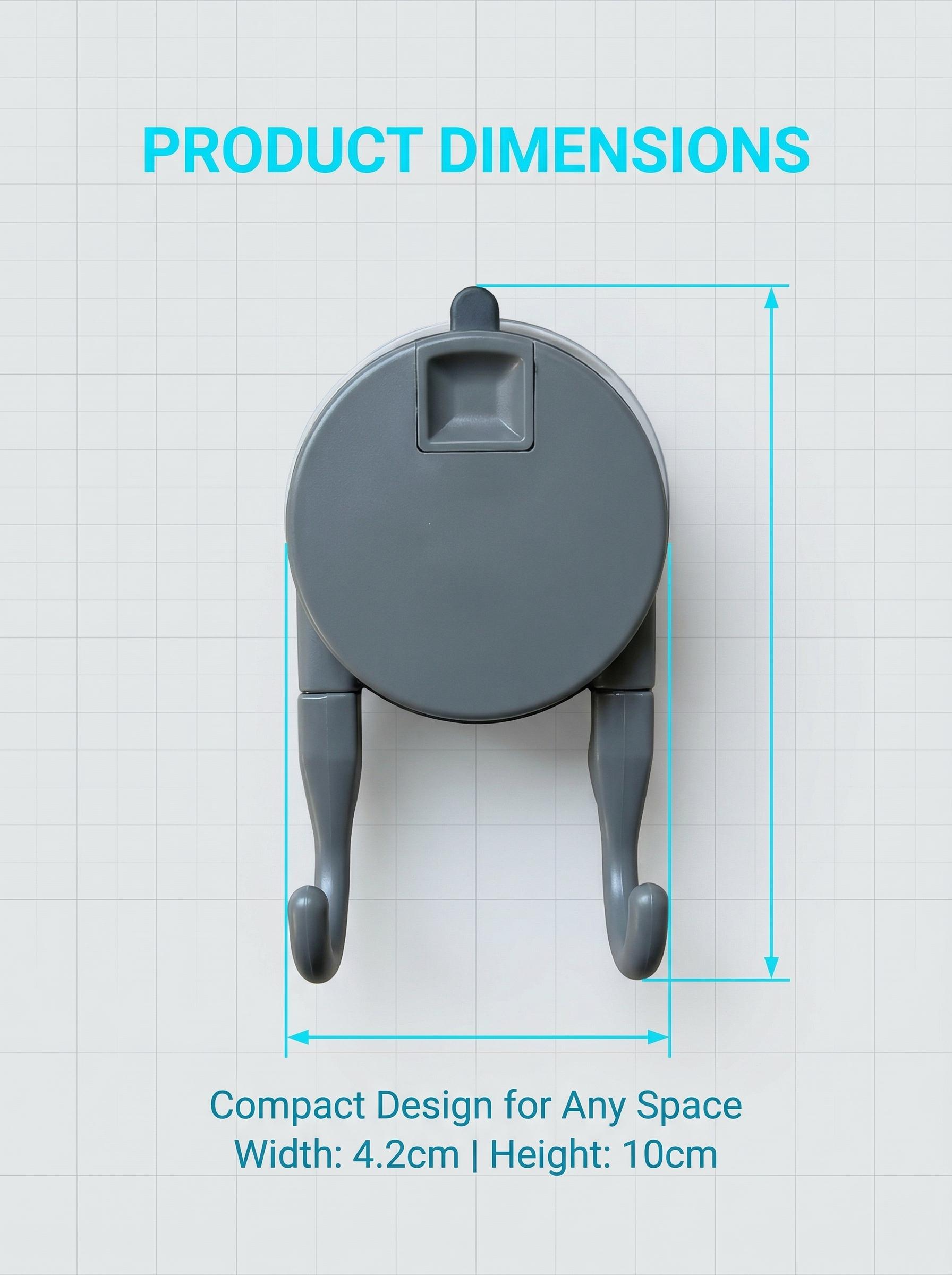 No Drill Suction Cup Hooks, Heavy Duty Vacuum Suction Hooks with Double Hooks, Reusable Waterproof Wall Hooks for Bathroom Kitchen, No Damage Hanger for Towels, Utensils, Bags, Renters Friendly, Fits Tile Glass Marble Metal