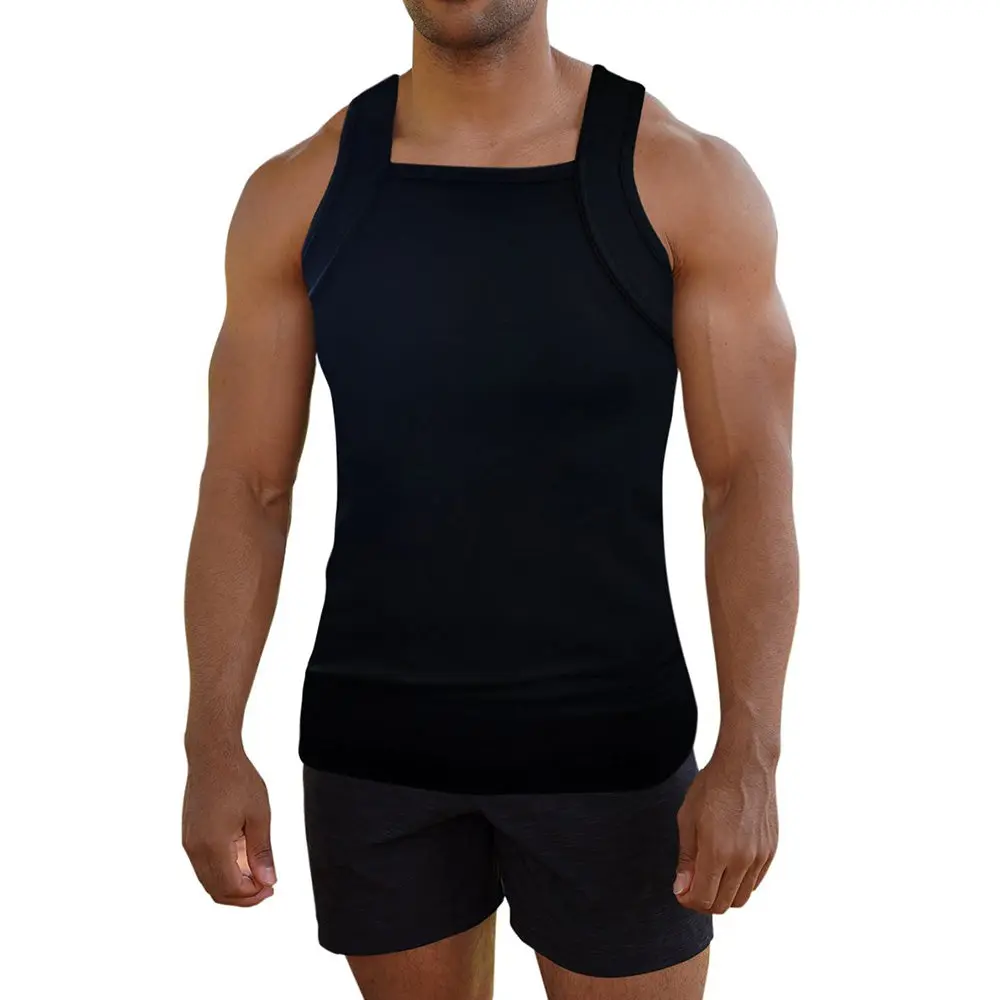 Men’s G-Unit Cotton Stretch Square Cut Tank Top, Gym Shirt for Gym-to-Street Wear, Ideal for Showing Your Physique, Tank Tops