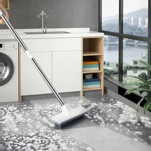 2 In 1 Floor Scrub Brush With Handle, 1 Piece Multifunctional Stiff Bristle Floor Cleaning Brush, Household Cleaning Tool