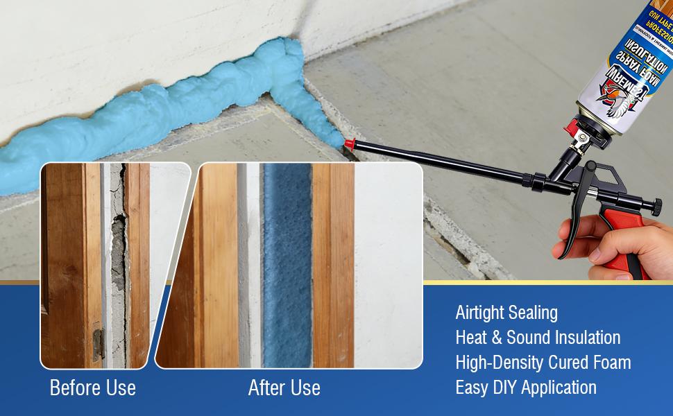 Spray Foam Insulation Kit 40 Sq.Ft,High Density Closed CellPolyurethane Wide Spray Foam Kit for Reduced EnergyBills,Easy DIY Use for Walls, Ceilings, Attics and Garage Doors
