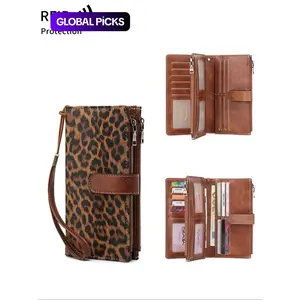 Fashion Leopard Pattern Zipper Long Wallet, CasualVersatile Stylish Wallet for Women, Trendy All-match &Exquisite Wallet for Birthday Gift,Christmas Gift, Valentine's Day Gift, Ideal Gift, Fashionable Wallet, Durable Fashion Wallet