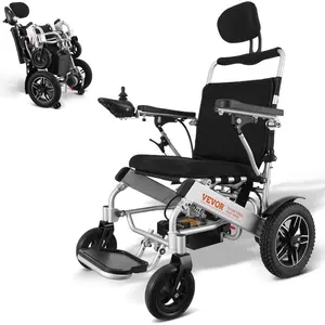 Lightweight Foldable Electric Wheelchair Tool for Adults, 300 lbs Weight Capacity, 20 in Wide Motorized Power Chair, Long Range All Terrain Aluminum Alloy Frame, Adjustable Backrest