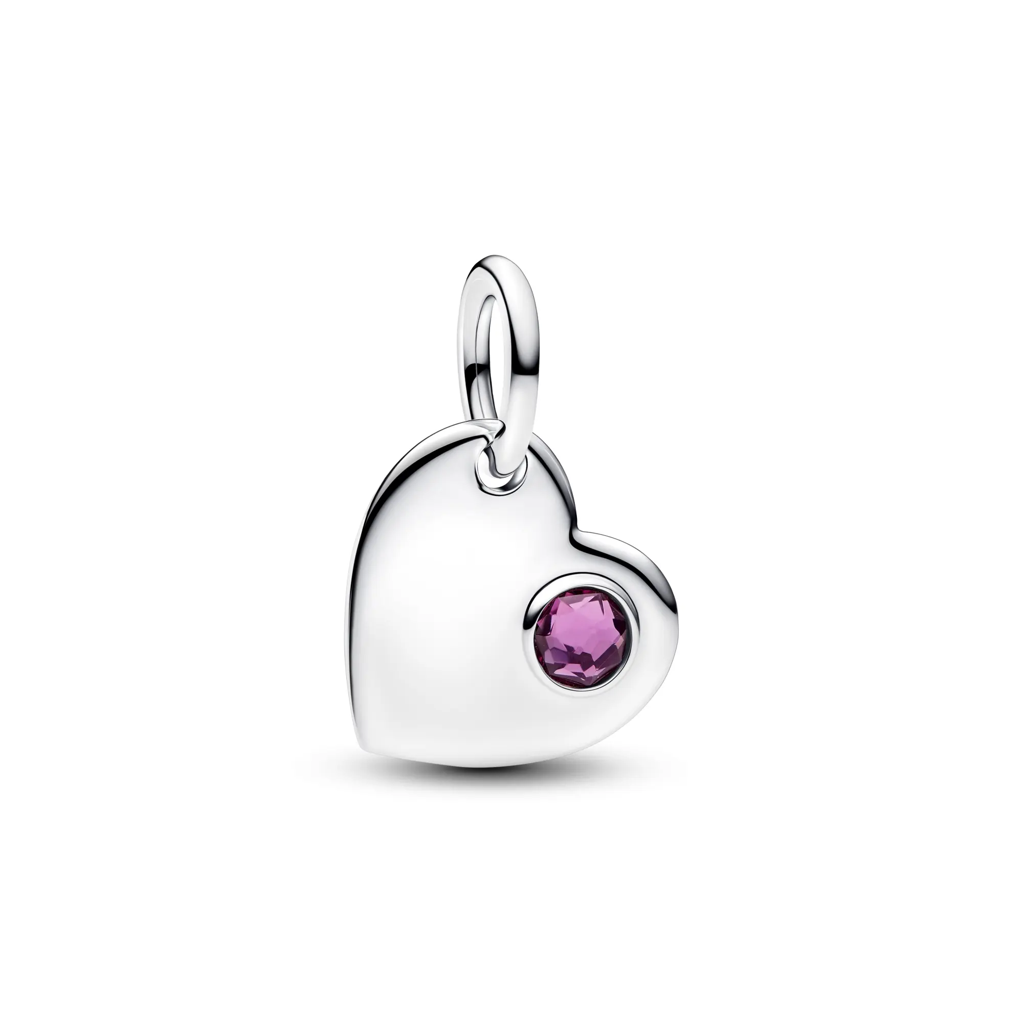 Pandora February Engravable Heart Purple Stone Heart Dangle Charm 794295C02, Adults, Any Occasion, Man-Made Crystal, Purple Man-Made Crystal, Collectibles, Charms & Pendants, Crystal Stone