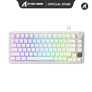 ATTACK SHARK X85PRO 75% Triple-Mode Mechanical Gaming Keyboard,Hot Swappable,2.4GHz Wireless/Bluetooth/USB-C,TFT Display & Knob,RGB Backlit,Gasket Mount,QMK Custom for PC/MAC-Cheese/Linear Blueberry Switch  for e-sports game