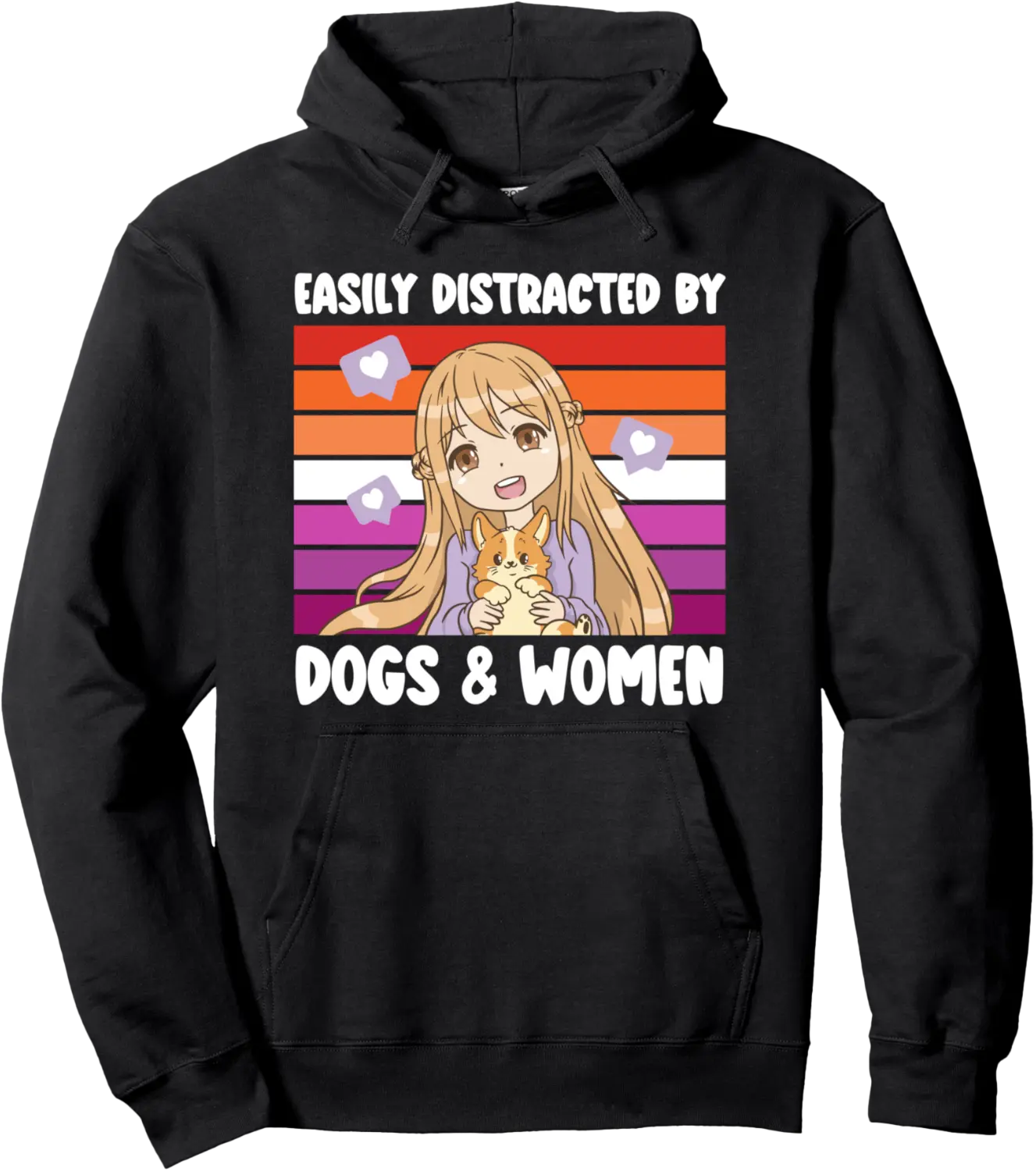Lesbian Easily Distracted by Dogs and Women LGBT Lesbian Pullover Hoodie - Jessicajon Shop 92B0BPTKQG3J