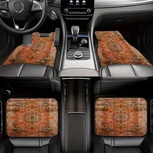 Bohemian Pattern Car Mat Set, 4-Piece, Fits All Vehicles, Front & Rear Mats, Stylish Interior Decoration, Easy Clean, Perfect Protection