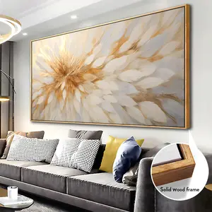 A wooden frame - Modern abstract large-sized canvas painting printed poster art -1.5 inches thick - Wall mounted for decoration in living rooms, offices, dining rooms, and bedrooms - Local warehouse