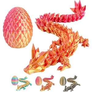 3D Printed Dragon Egg with Dragon Inside,12 Inch 3D Printed Dragon Egg Fidget Toy,Home Office Desk Toys for Autism/ADHD (Red)