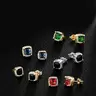 5 Pairs of ICED CHICS Hip-Hop Stud Earrings Set, Four-Prong Street Dance Casual Style for Men and Women, Versatile Accessories, Perfect for Parties, Dates and Gifting, Studs Jewelry