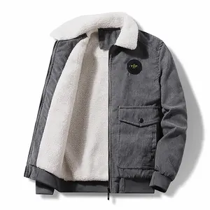 Men's Winter Corduroy Fleece Jacket – Sherpa Lined, Faux Fur Collar, Vintage Casual Style