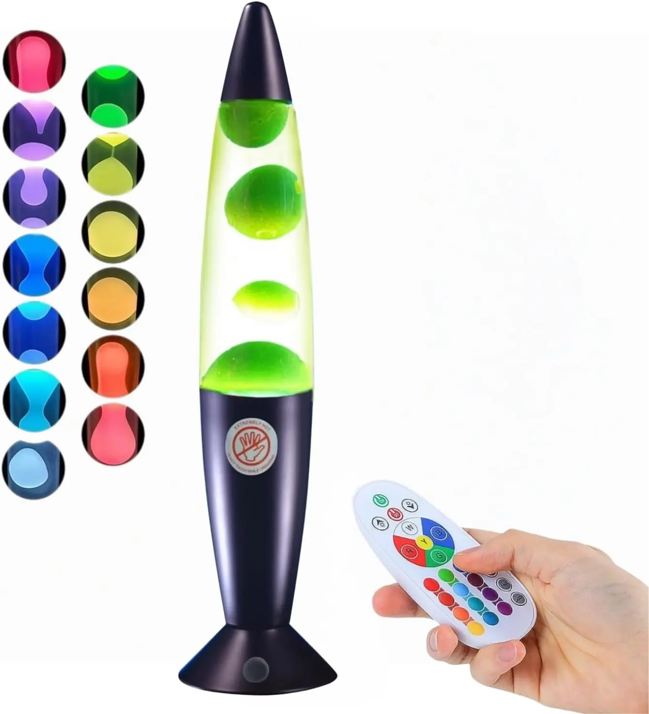LEHAHA 13.5" LED Liquid Motion Lamp-Versatile Remote Control for 17 Unique Color Transitions, Soothing Liquid Night Light, Perfect for Home Decor, Living Room, Office, Bedroom