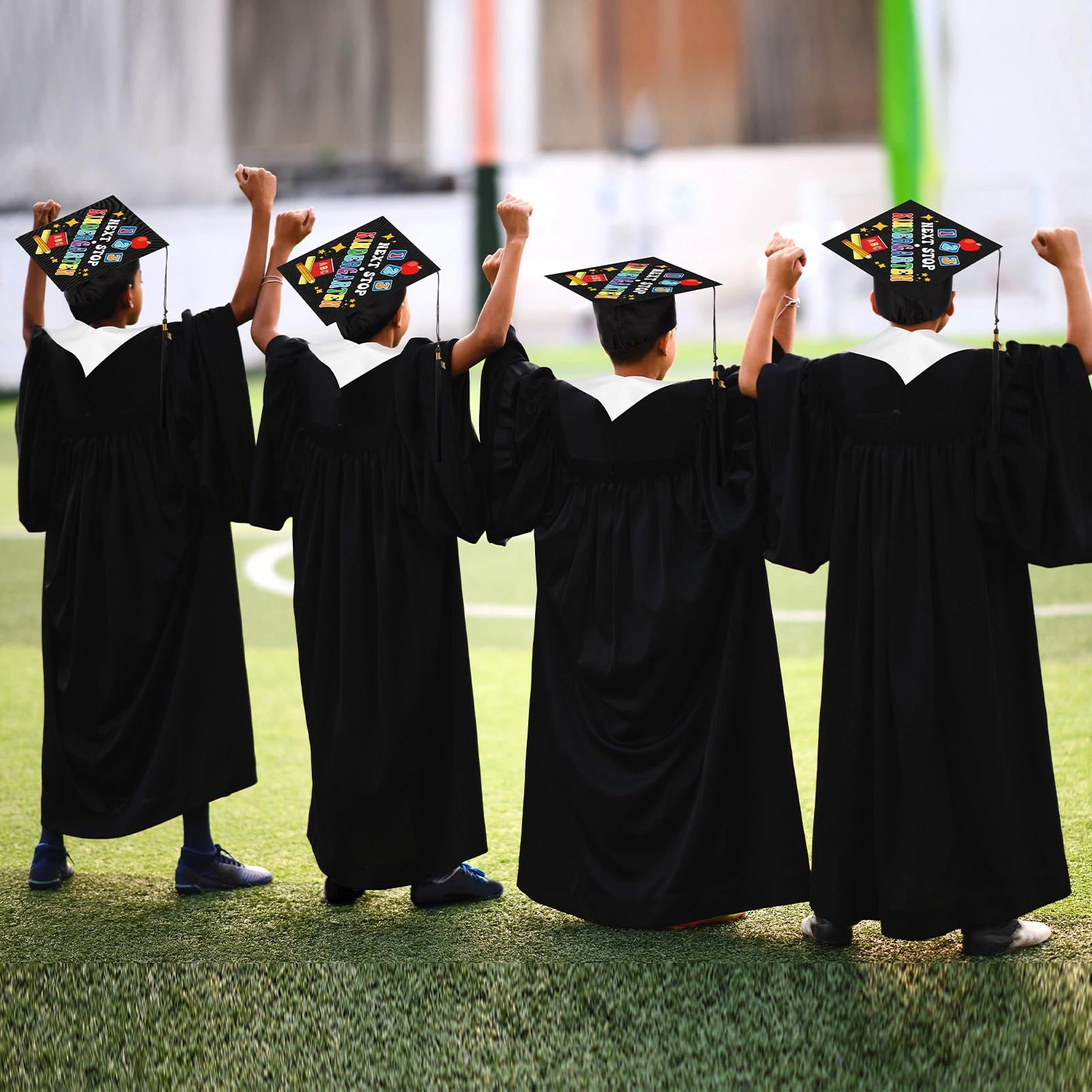 4 pcs Kindergarten Preschool Class Graduation Gown Set Cap Gown Stole with 2026 Tassel and Certificate for Toddler Kids Classmates or Friends Student Graduation School Supplies