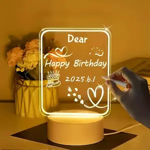 Modern USB-Powered Glow Message Board with Switch Control, Reusable Warm Light Plastic Writing Surface for Bedroom, Office, or Gaming Room Decoration