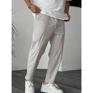 Men's Outdoor Solid Pants With Pockets Casual Drawstring Trousers Comfortable Lightweight Durable for Outdoor Activities Camping Hiking Daily Wear Weekend Looks Perfect as Gift Men's Casual Outdoor Trousers Soft Flexible for All-Day Comfort