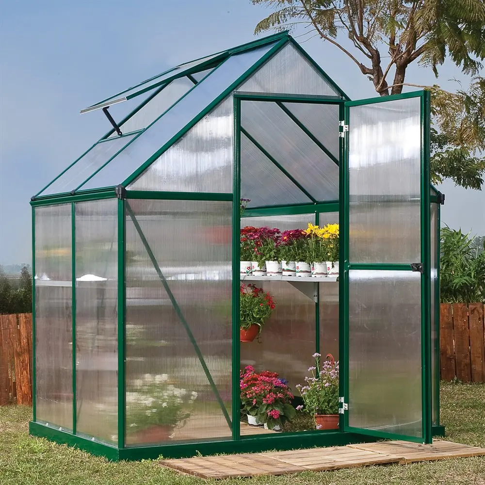 Canopia Mythos Outdoor Steel Rectangle Greenhouse - 6 x 4 ft - Silver, 24 sq ft Growing Space