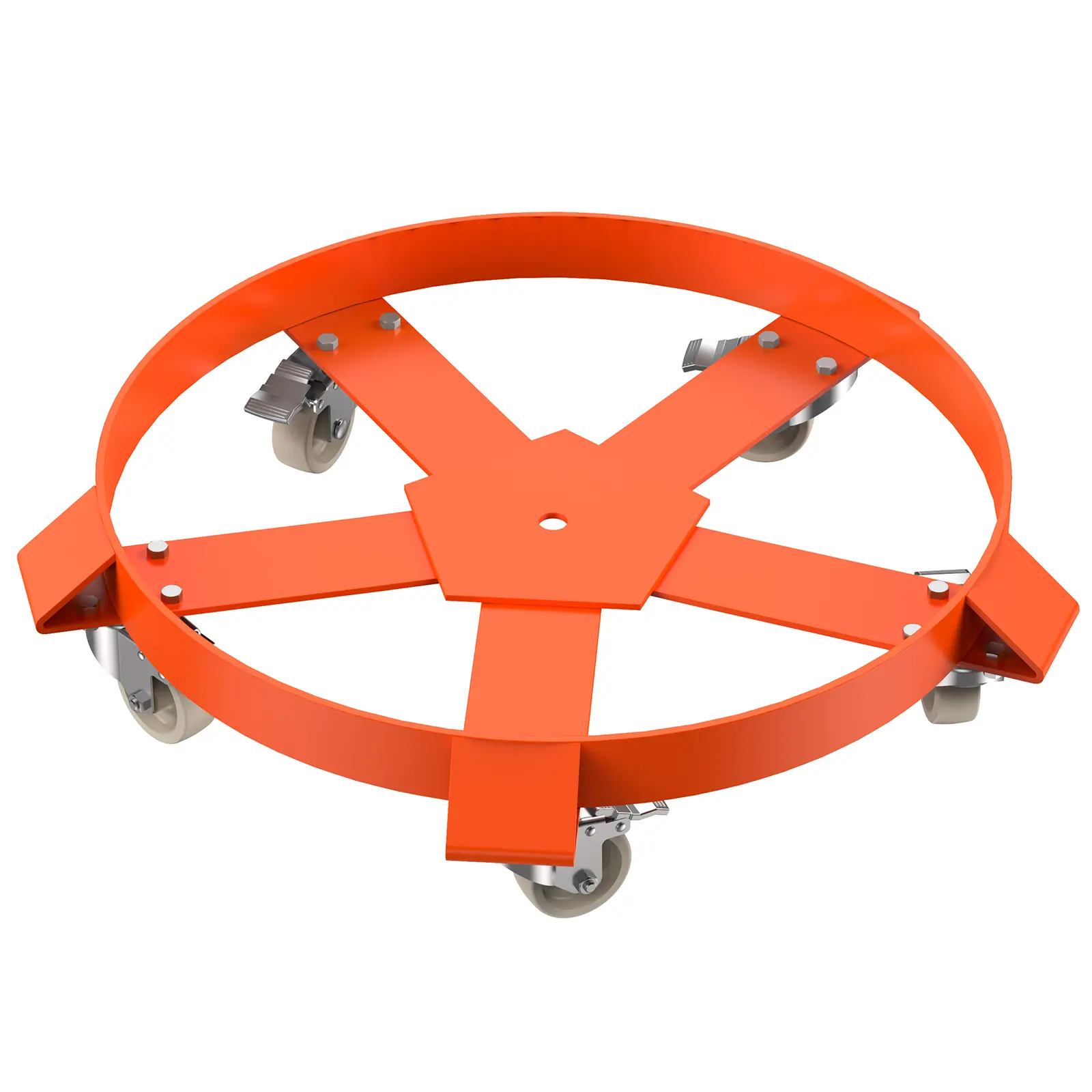 Garvee Heavy Duty Drum Dolly for 55 Gallon Barrels – 1250 lbs Capacity Steel Mobile Base – 5 Swivel Casters with Brakes – Global 24" Platform – Non-Tipping Design for Warehouse & Industrial Use – Fits 30 & 55 Gallon Drums