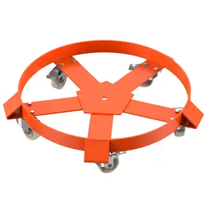 Garvee Heavy Duty Drum Dolly for 55 Gallon Barrels – 1250 lbs Capacity Steel Mobile Base – 5 Swivel Casters with Brakes – Global 24" Platform – Non-Tipping Design for Warehouse & Industrial Use – Fits 30 & 55 Gallon Drums